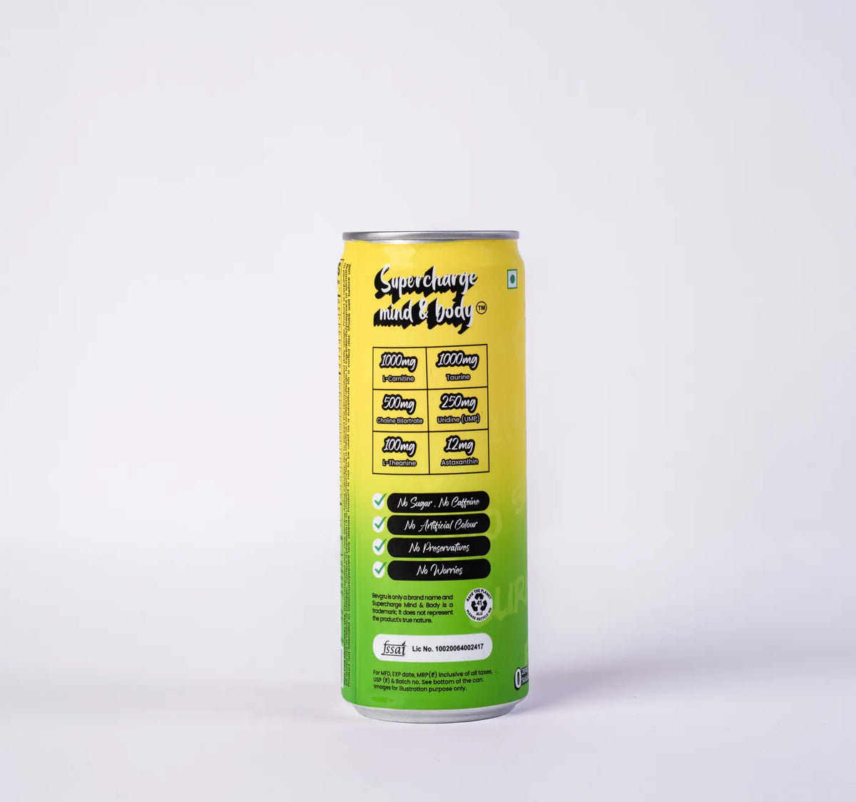 Nutrition facts panel on the Lemon Love can