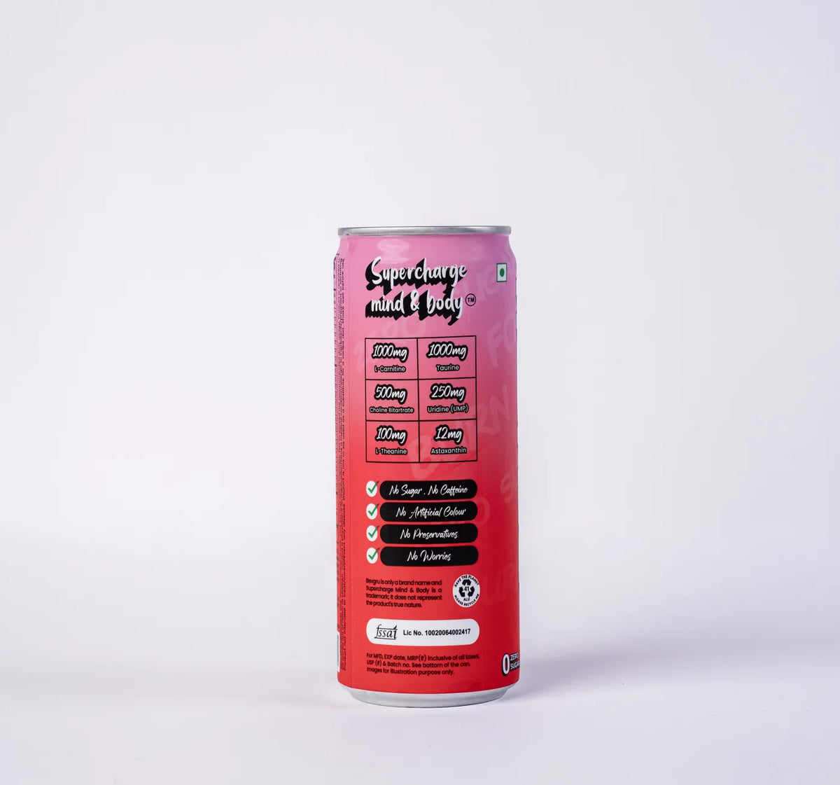 Nutrition facts panel on the Snappy Apple can